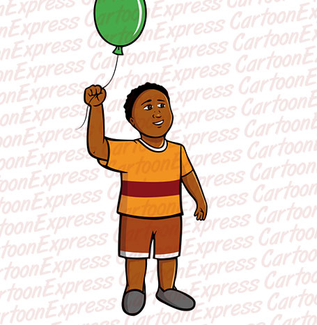 black boy green balloon